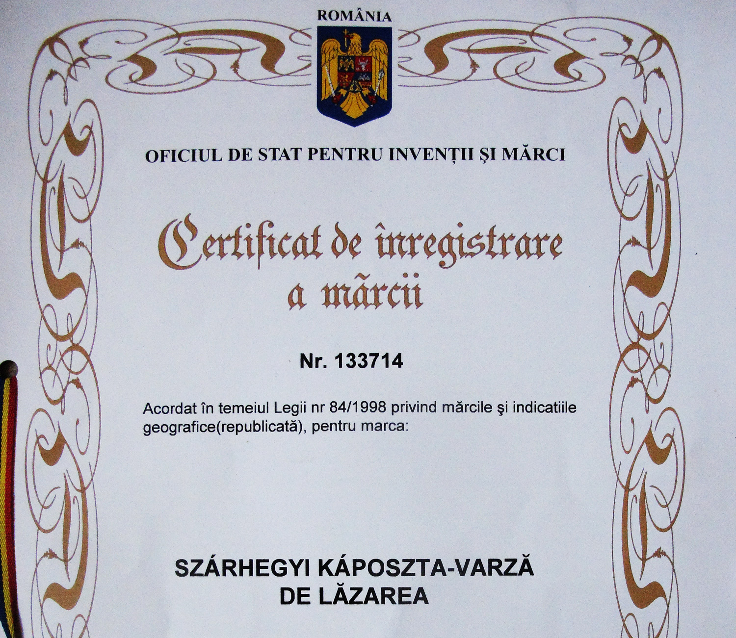 Szarhegyi kaposzta certifikat img 1315